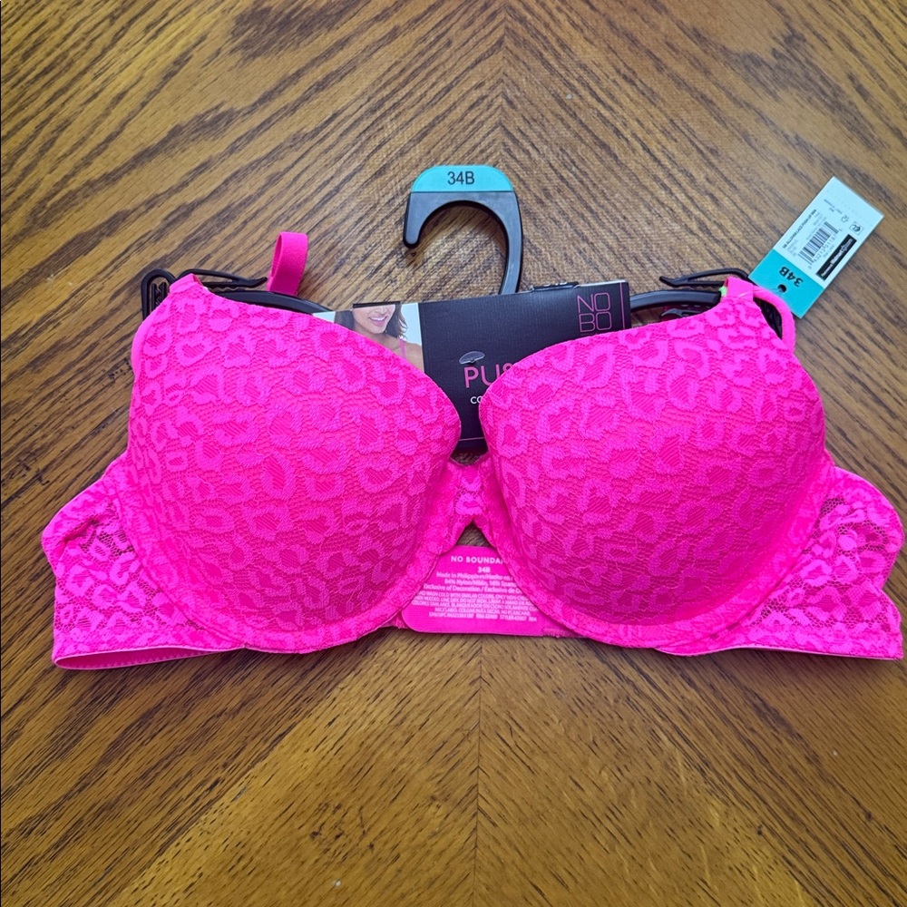 Set of 3 /No Boundaries Women's pink Lace Push Up Bras - Picture 8 of 8